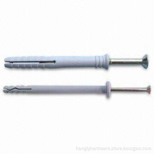 Nylon Hammer Plug Anchor with Nail Screw and 25 to 160mm Length